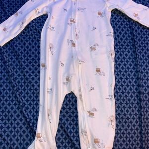 Carter's White Patterned Kids Footie